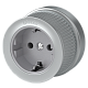 Розетка круглая с заземлением матовый хром ретро Werkel WL19-10-01 158424