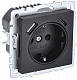 Розетка с заземлением и защитными шторками USB IEK Brite A+C 18Вт РЮш11-1-БрЧ черный BR-R14-16-U22-018-K02