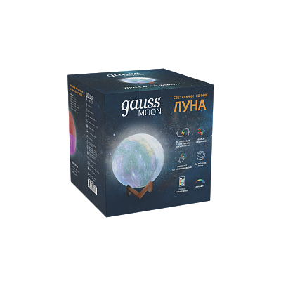 Настольная лампа Gauss 3D Луна LED NN003
