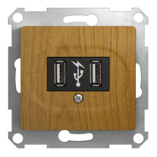 Розетка USB SE Glossa дуб GSL000532
