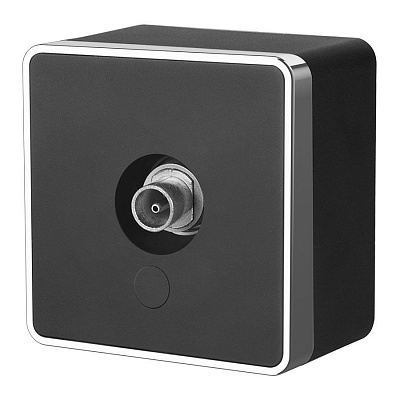 Розетка ТВ оконечная Werkel Gallant черный/хром a050969