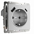 Розетка с заземлением и USB Werkel серебряный матовый a063618