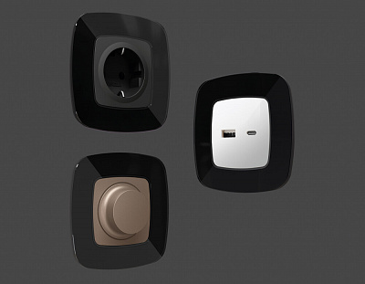 Рамка OMEGA Radian (Черный Стекло закаленное натуральное) на 1 пост OF350801