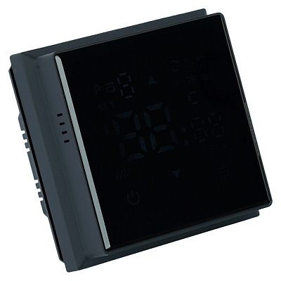 Терморегулятор Wi-Fi (механизм), STEKKER Эмили, 250В, 3500Вт, RSW00-5119-05, черный уголь, soft touch