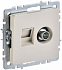 Розетка двойная TV+RJ45 IEK Brite кат.5E РТВ/РК12-БрКр бежевый BR-AK20-1-K10