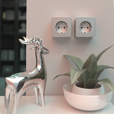 Розетка с заземлением Werkel Gallant серебряные a052773