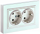 Розетка двойная с заземлением IEK Brite РС12-3-БрЖ жемчуг BR-R21-16-K36-F