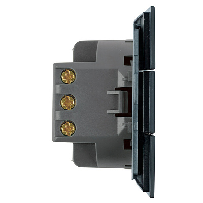 Выключатель 3-клавишный (механизм), STEKKER Мия, 250В, 10А, RSW10-3108-05, черный бархат
