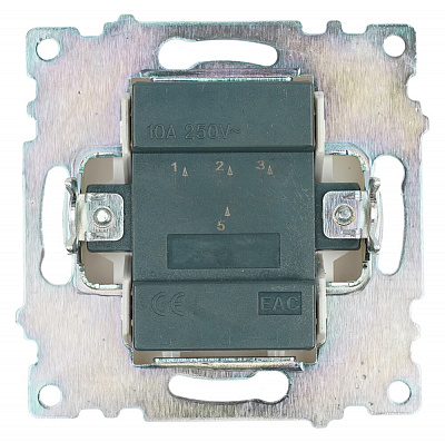 Выключатель 3-клавишный (механизм), STEKKER Катрин GLS10-7108-01, 250V, 10А, белый