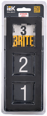 Рамка на 3 поста IEK Brite РУ-3-2-БрЧ BR-M32-G-K02