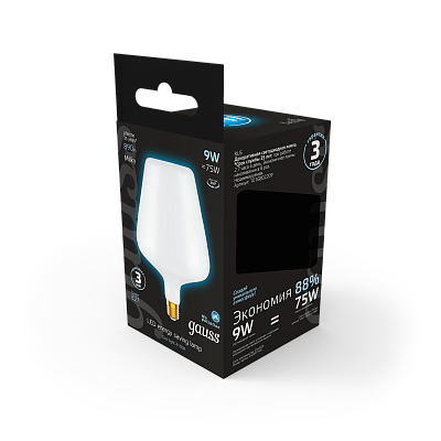Лампа Gauss Filament V160 9W 890lm 4100К Е27 LED 1016802209 (10 шт)