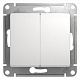 Выключатель двухклавишный белый SE Glossa GSL000151