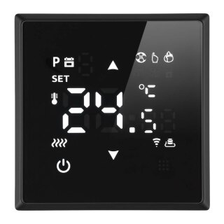 Терморегулятор Wi-Fi (механизм), STEKKER Эмили, 250В, 3500Вт, RSW00-5119-05, черный уголь, soft touch