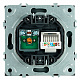 Розетка TV + компьютерная RJ-45 (механизм), STEKKER Эмили, RST00-5106-05, черный уголь, soft touch