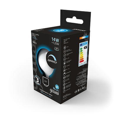 Лампа Gauss Filament G200 14W 1170lm 4100К Е27 LED 153202214-D