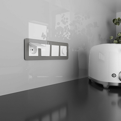 Розетка IP44 с заземлением, с защитной крышкой и шторкам N Werkel белые W1171201 a069588