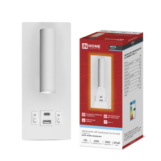 Светильник светодиод IN HOME NOTA P1565-30USB-WH 15Вт 6500К с подсвет 3000К USB type C бел. 4690612060170