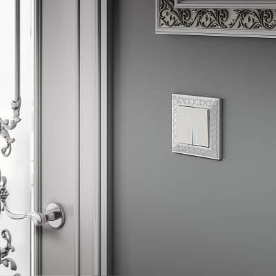 Выключатель двухклавишный проходной с подсветкой Werkel W1122113 перламутровый a051174