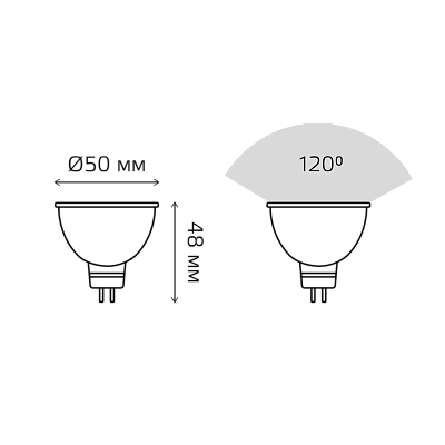Лампа Gauss Elementary MR16 5.5W 4100К GU5.3 (3 шт) LED 1/40 13526T