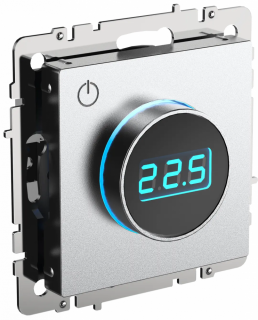 Термостат электронный с индикацией IEK Brite ТС10-1-БрА алюминий BR-RT11-K47