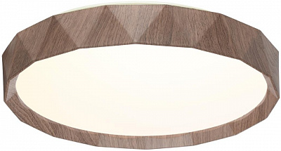 Светильник настенно-потолочный NOVOTECH LED 48Вт 7637/DLN BASICA SN 169  3000/4000/6000К D385 IP43 CCT ZIF WO пластик коричневый под дерево