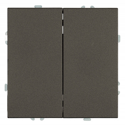 Переключатель 2-клавишный (механизм), STEKKER Эмили, 250В, 10А, RSW10-5107-09, антрацит, soft touch