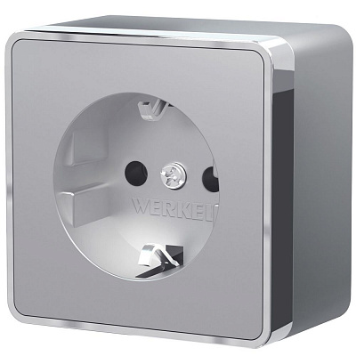 Розетка с заземлением Werkel Gallant серебряные a052773