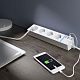 Розеточный блок 4-х местный + 3 USB Werkel белый a039974