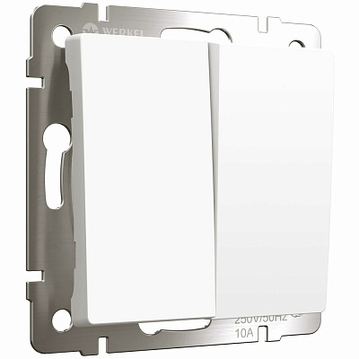 Выключатель двухклавишный Werkel белый матовый a059271