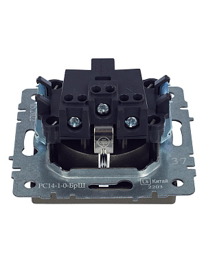 Розетка с заземлением и защитными шторками IEK Brite РС14-1-0-БрШ шампань BR-R14-16-K37