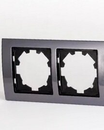 Рамка для розетки на 2 поста черный жемчуг/серый EL-BI Zena Platin 500-073310-226
