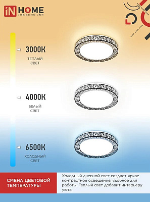Светильник светодиодный IN HOME COMFORT LOFT-B 125Вт 230В 3000-6500K 10000Лм 500x105мм с пультом ДУ 4690612059501