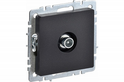 Розетка TV проходная IEK Brite РТВ10-0-БрЧ черный BR-A10-P-K02