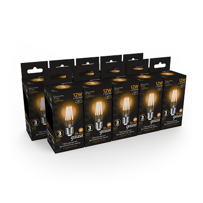 Лампа Gauss Filament А60 12W 1200lm 2700К Е27 LED 102902112 (2 шт)