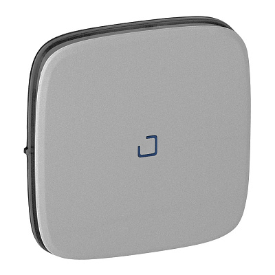 Лицевая панель для выключателя одноклавишного с подсветкой алюминий Legrand Valena Alure 755087