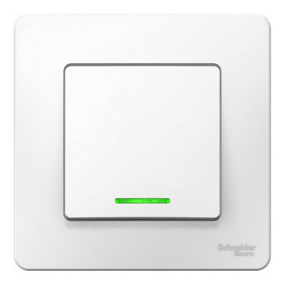 Выключатель одноклавишный SE Blanca с подсветкой белый BLNVS006111