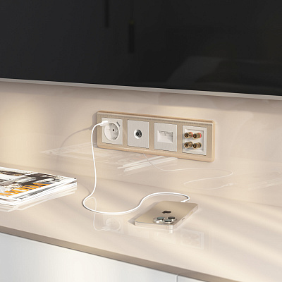 Розетка акустическая Werkel перламутровый рифленый a040902