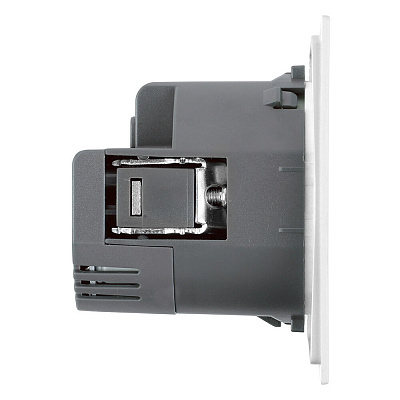 Розетка 1-местная з/ш с/з 16А + USB + Type C (механизм), STEKKER Мия, 250В, 20W, RST16-3119-01, белая магнолия