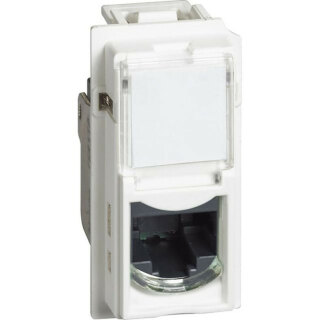 Механизм розетки  RJ45 cat5e UTP 1 модуль белый Bticino Living Now KW4279C5E