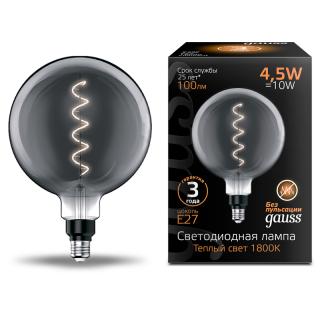Лампа Gauss Filament G200 4.5W 100lm 1800К Е27 LED 154802005