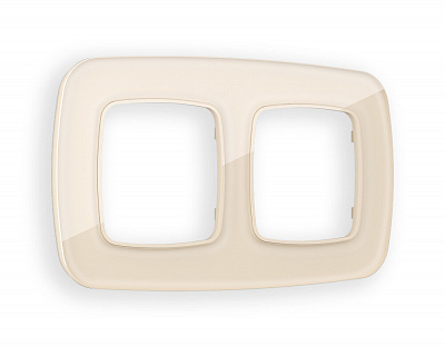 Рамка OMEGA Radian (Бежевый Стекло органическое) на 2 поста OF320302