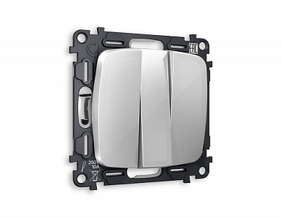 Комплект механизма 3-клавишного выключателя OMEGA MO405010 Серебро глянец QUANT