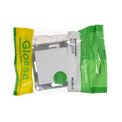 Выключатель одноклавишный белый SE Glossa GSL000115