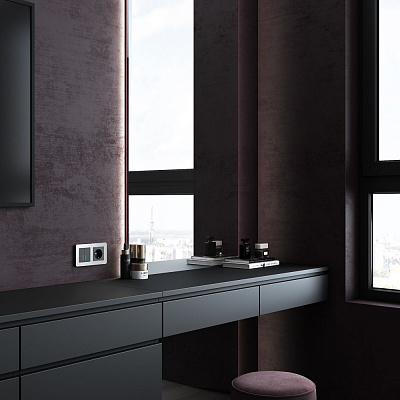 Рамка для розетки на 2 поста Werkel Platinum W0022606 алюминий a059212