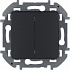 Выключатель двухклавишный антрацит Legrand Inspiria 673623