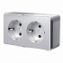 Розетка двойная с заземлением серебряный Werkel Gallant W5072106 209936