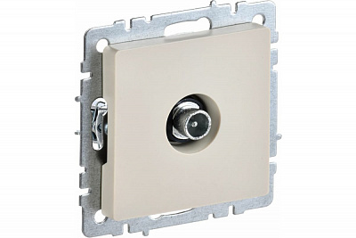 Розетка TV проходная IEK Brite РТВ10-0-БрКр бежевый BR-A10-P-K10