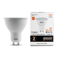 Лампа Gauss Elementary MR16 7W 530lm 3000К GU10 LED 13617 (20 шт)