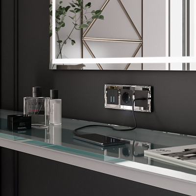 Сенсорный выключатель двухклавишный с Wi-Fi Werkel черный a048327