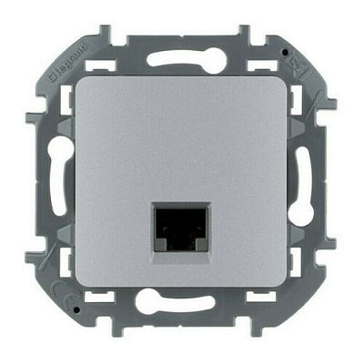 Розетка RJ45 с заземлением алюминий Legrand Inspiria 673832